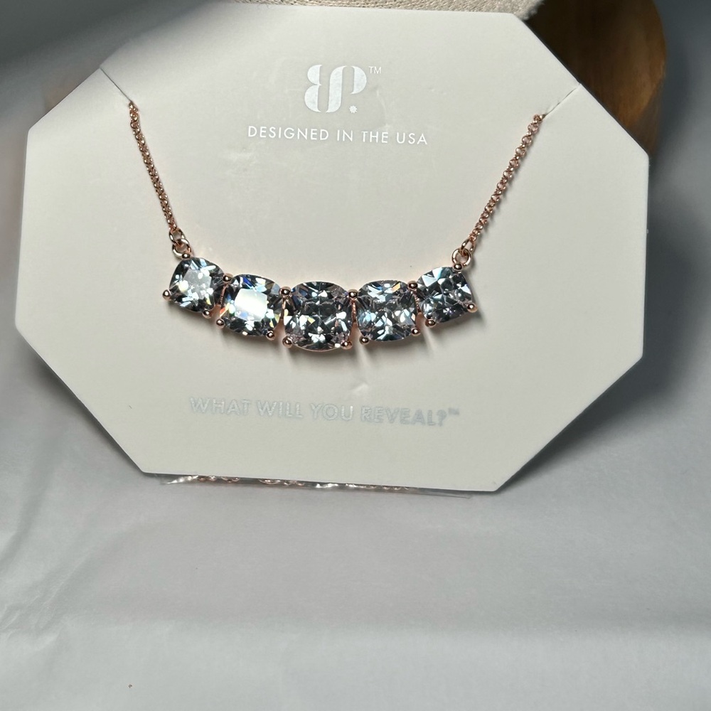 Bomb Party Divina necklace Cubic Zirconia on Rose Gold plating NK11012 - Picture 4 of 5